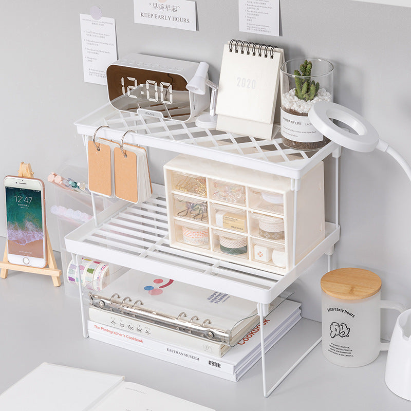 White Table Sundries Item Rack Storage Rack